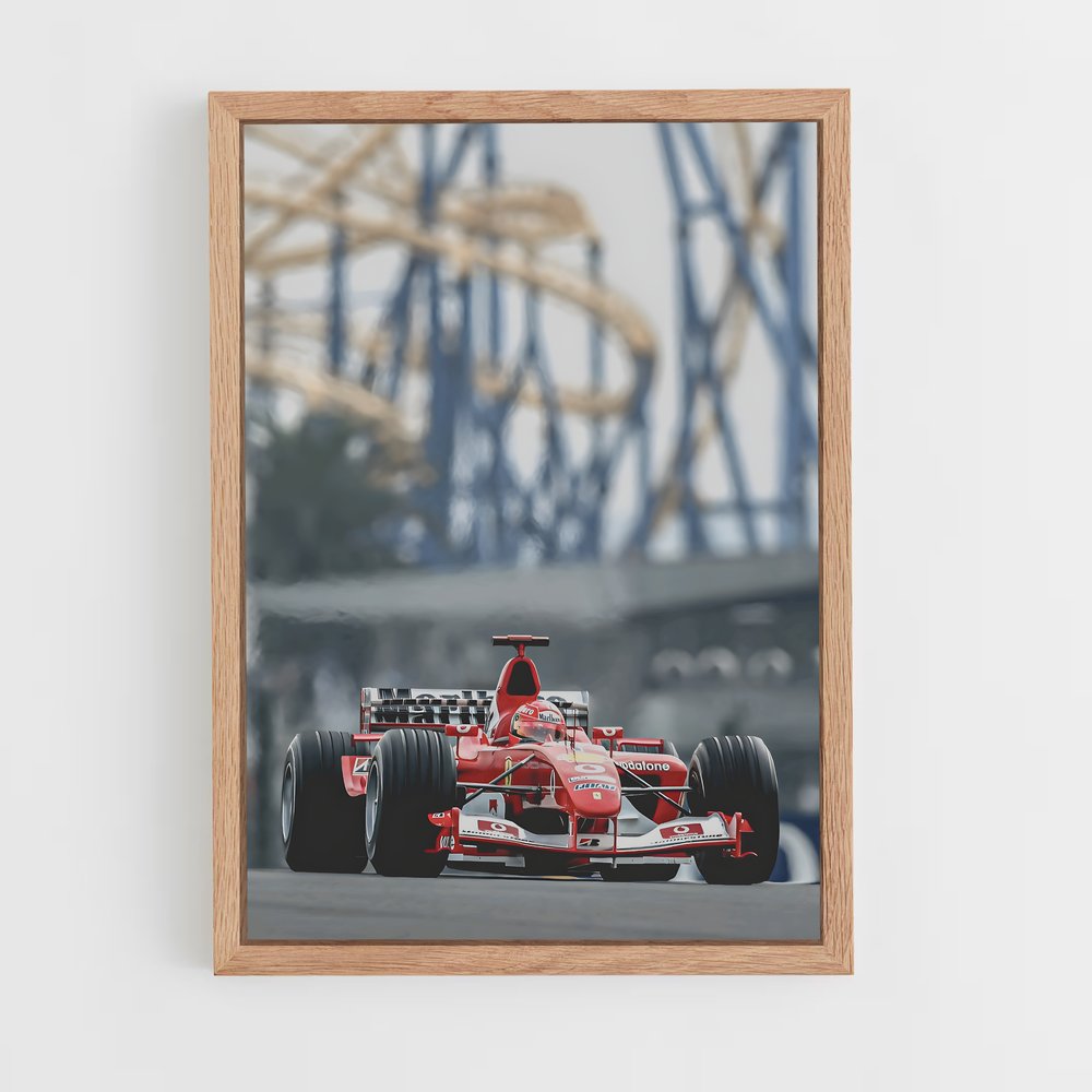 Poster Ferrari Vitesse courbes – affiche Voitures de Formule 1 (vue 4)
